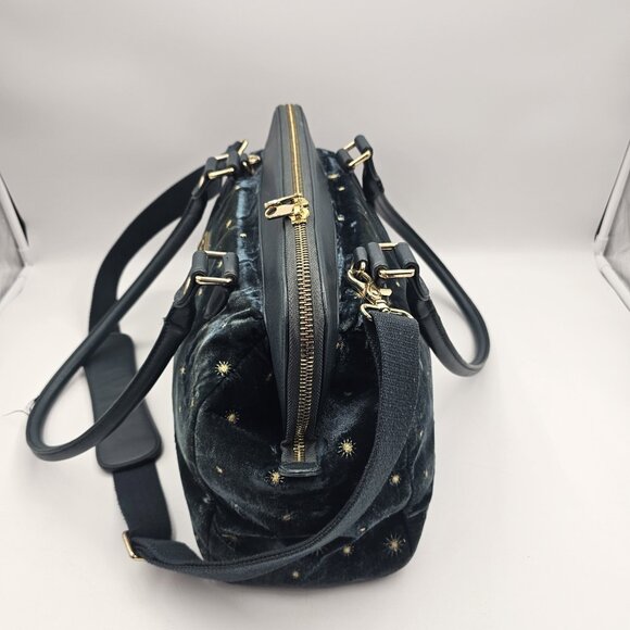 House of Flynn Purse Camera Bag Travel Shoulder Bag Hand Bag Green Velvet LARGE - Picture 8 of 16